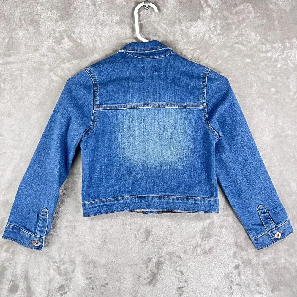 The Children's Place Blue Denim Jean Jacket Girl's Medium 7/8 Distressed